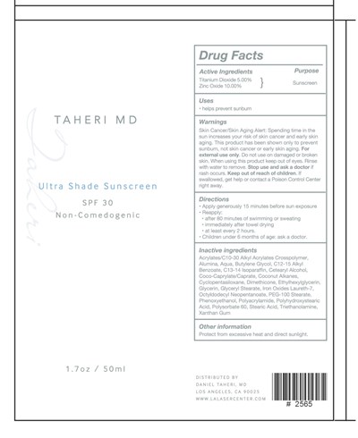 Sunscreen Label - Taheri MD Ultrashade Sunscreen 2